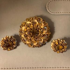 Vintage Brooch and Earrings